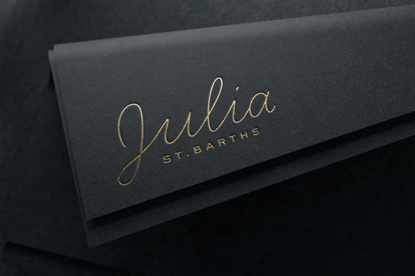 H6 mockup: Gold-foil letterpress, hairline